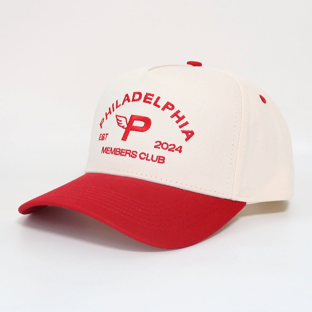 Philadelphia Members Club Hat | Creme & Red