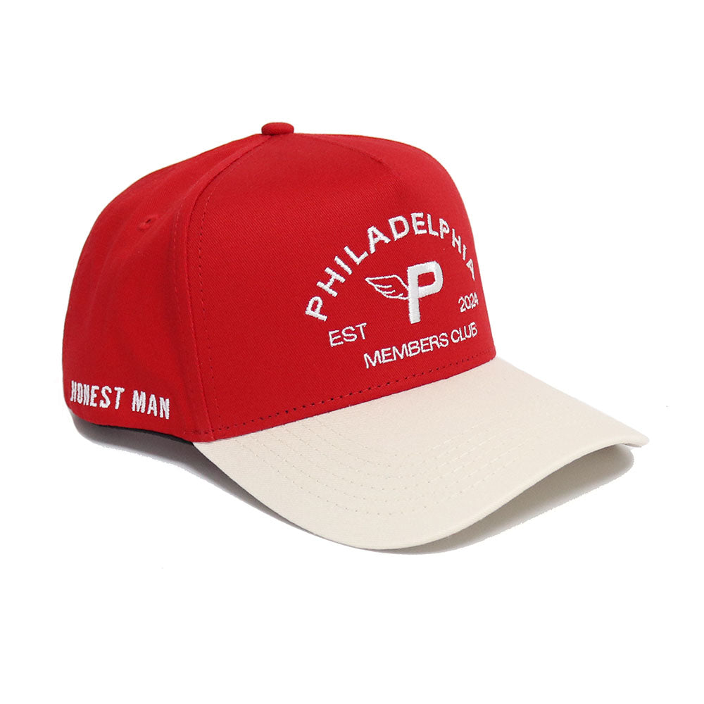 Philadelphia Members Club Hat | Red & Creme