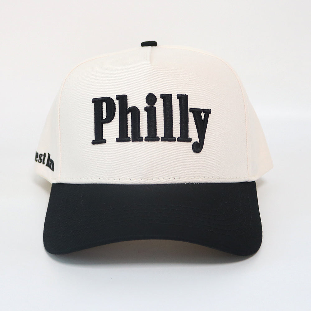 Philly Hat | Creme & Black