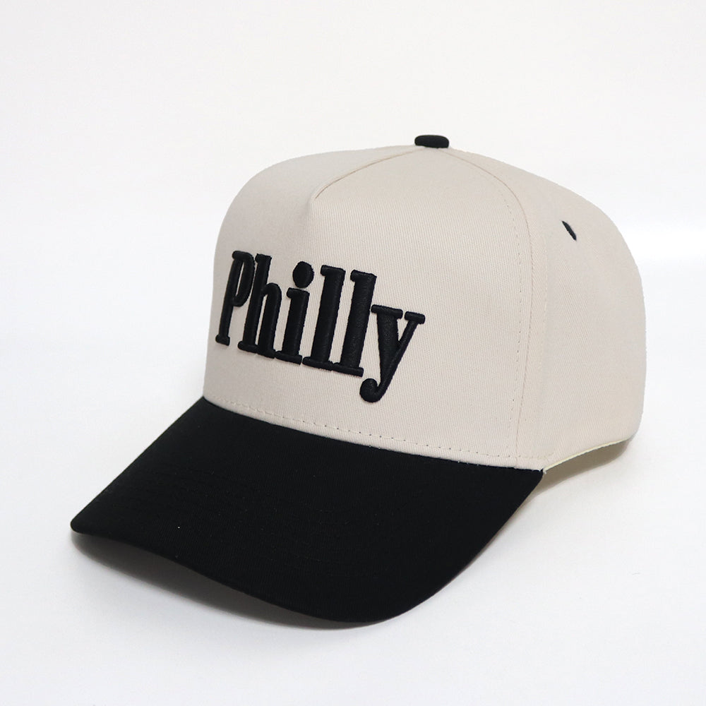 Philly Hat | Creme & Black