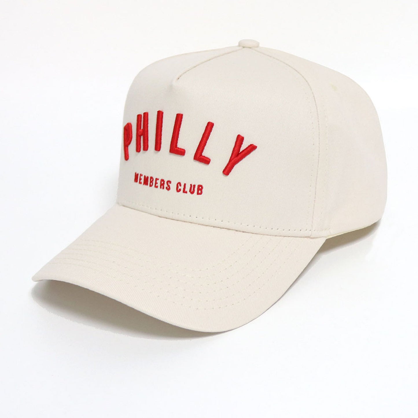 "Philly" Hat | Creme & Red
