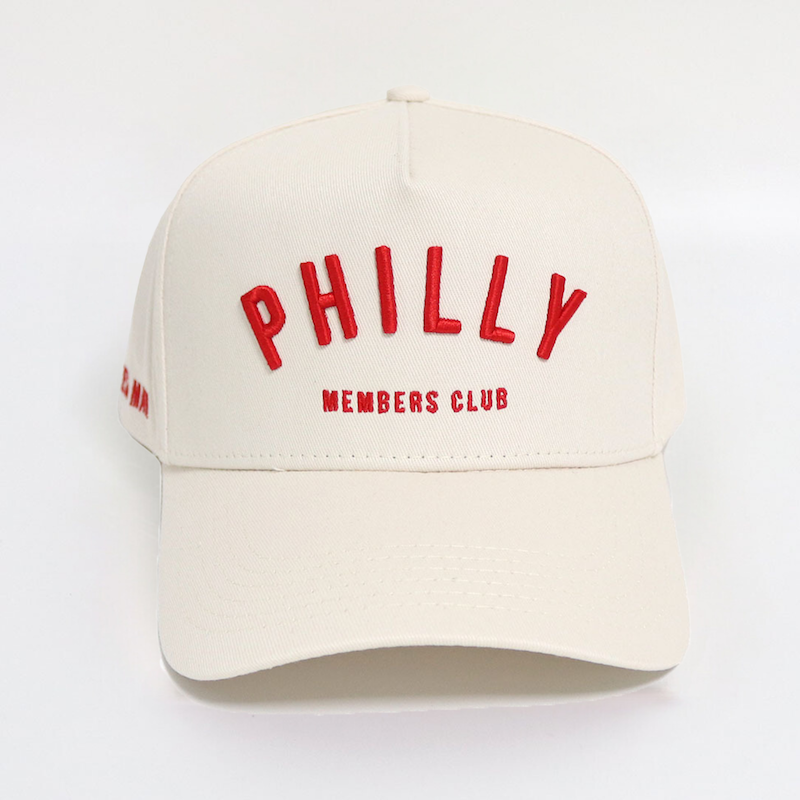 "Philly" Hat | Creme & Red