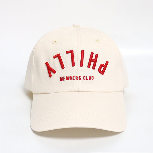 Dad Hat- Upside Down Philly | Creme & Red