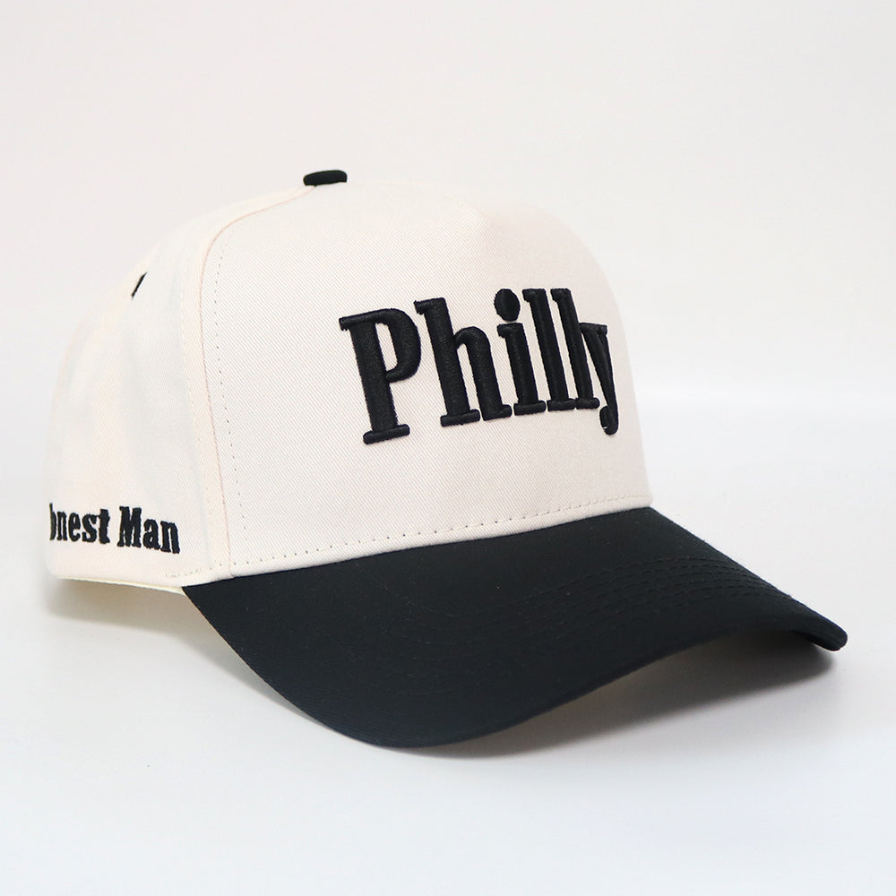 Philly Hat | Creme & Black