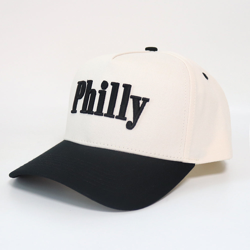 Philly Hat | Creme & Black