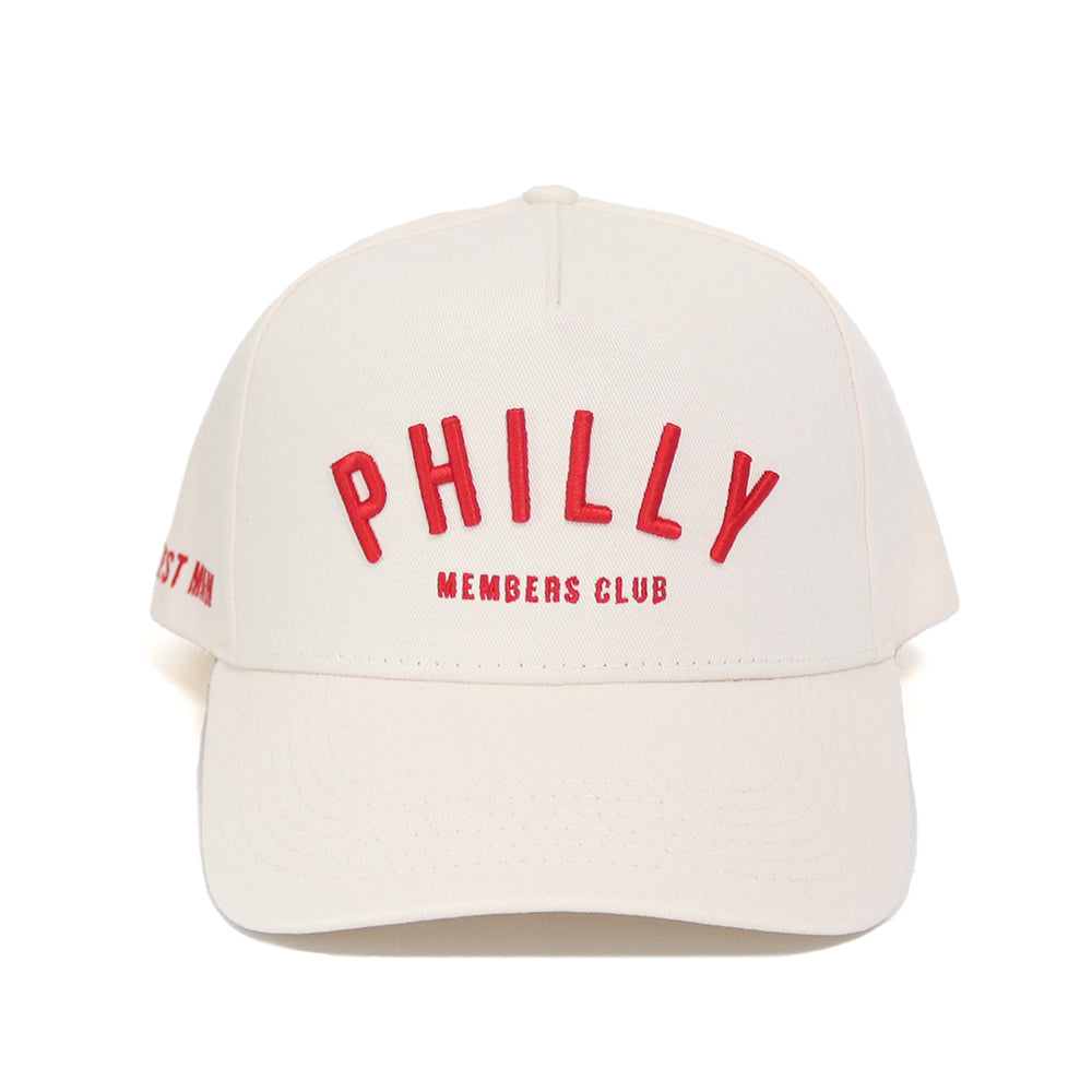 Philly Members Club Hat | Creme & Red