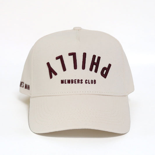 Upside Down Philly Hat | Creme & Maroon