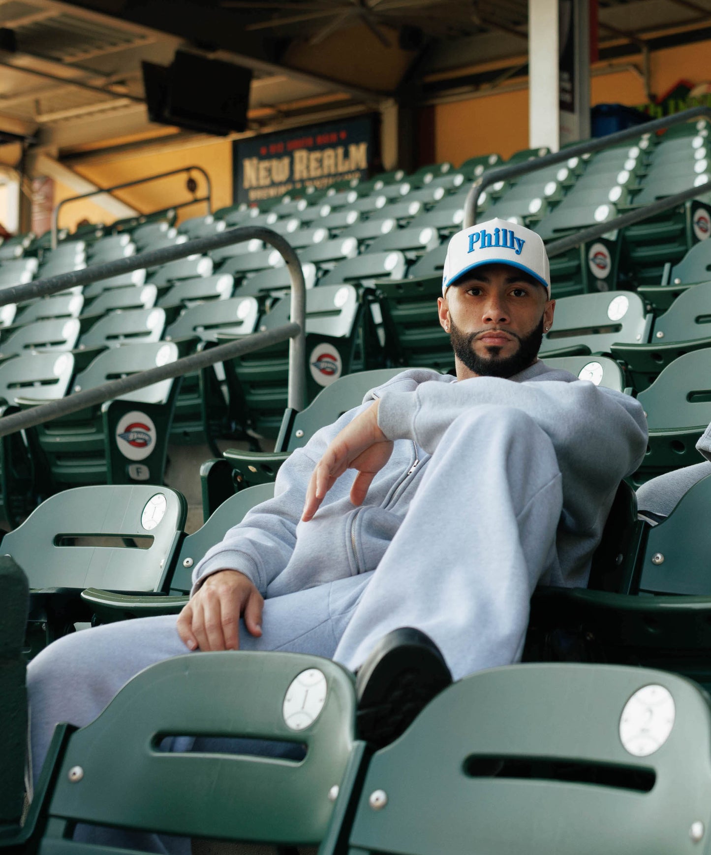 Philly Hat | Creme & Blue