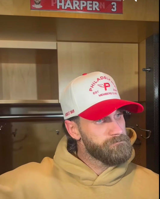 Philadelphia Members Club Hat | Creme & Red