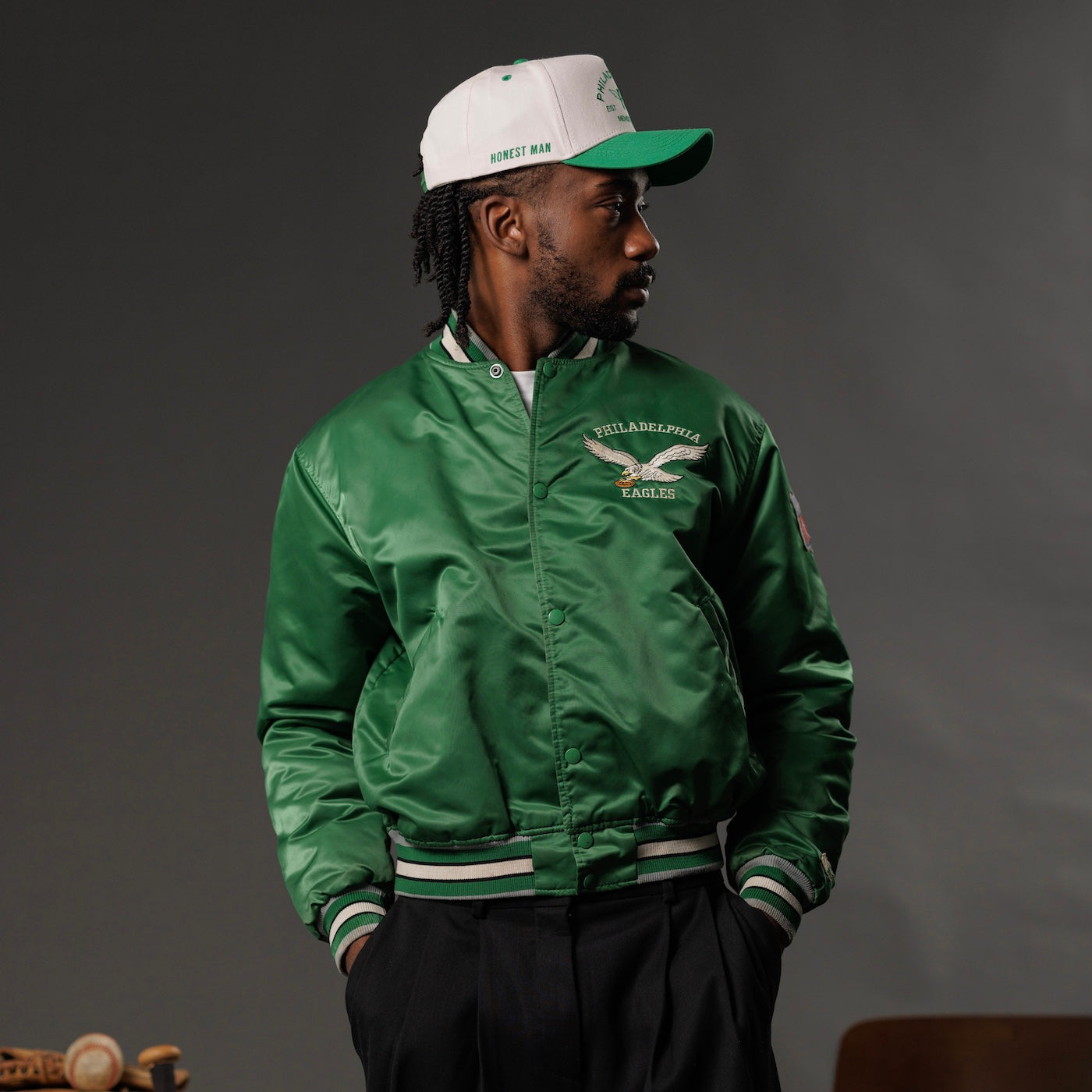 Philadelphia Members Club Hat | Creme & Green
