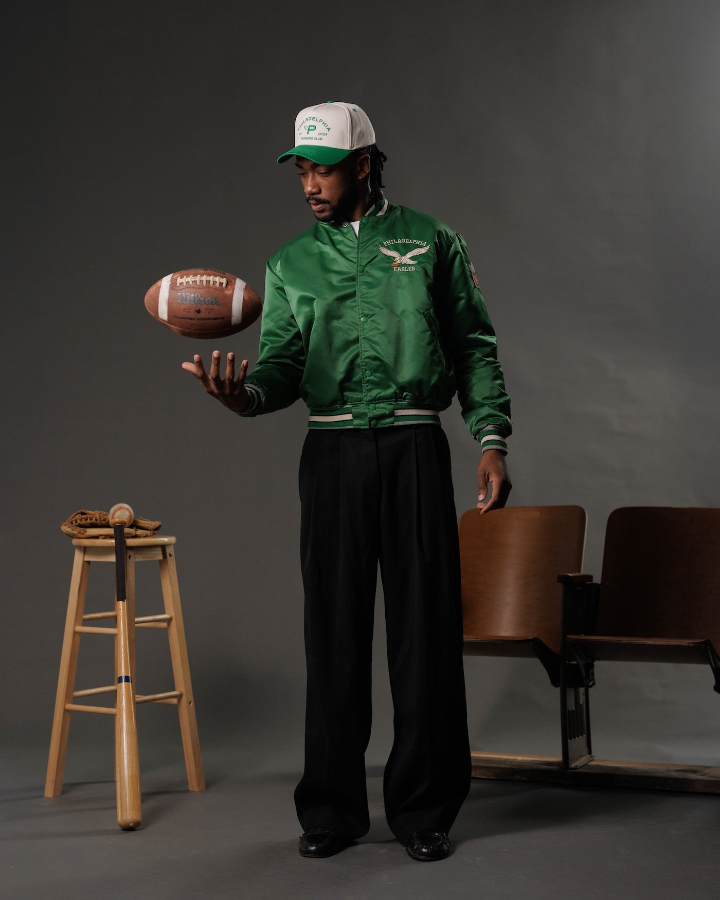 Philadelphia Members Club Hat | Creme & Green
