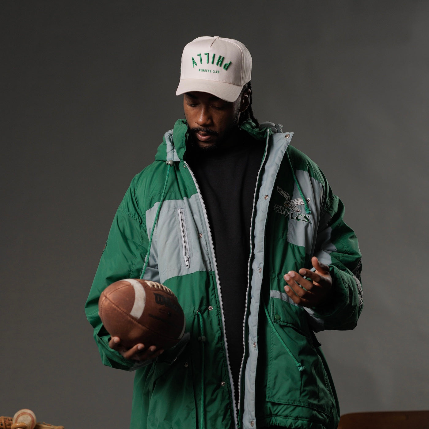 Upside Down Philly Hat | Creme & Green