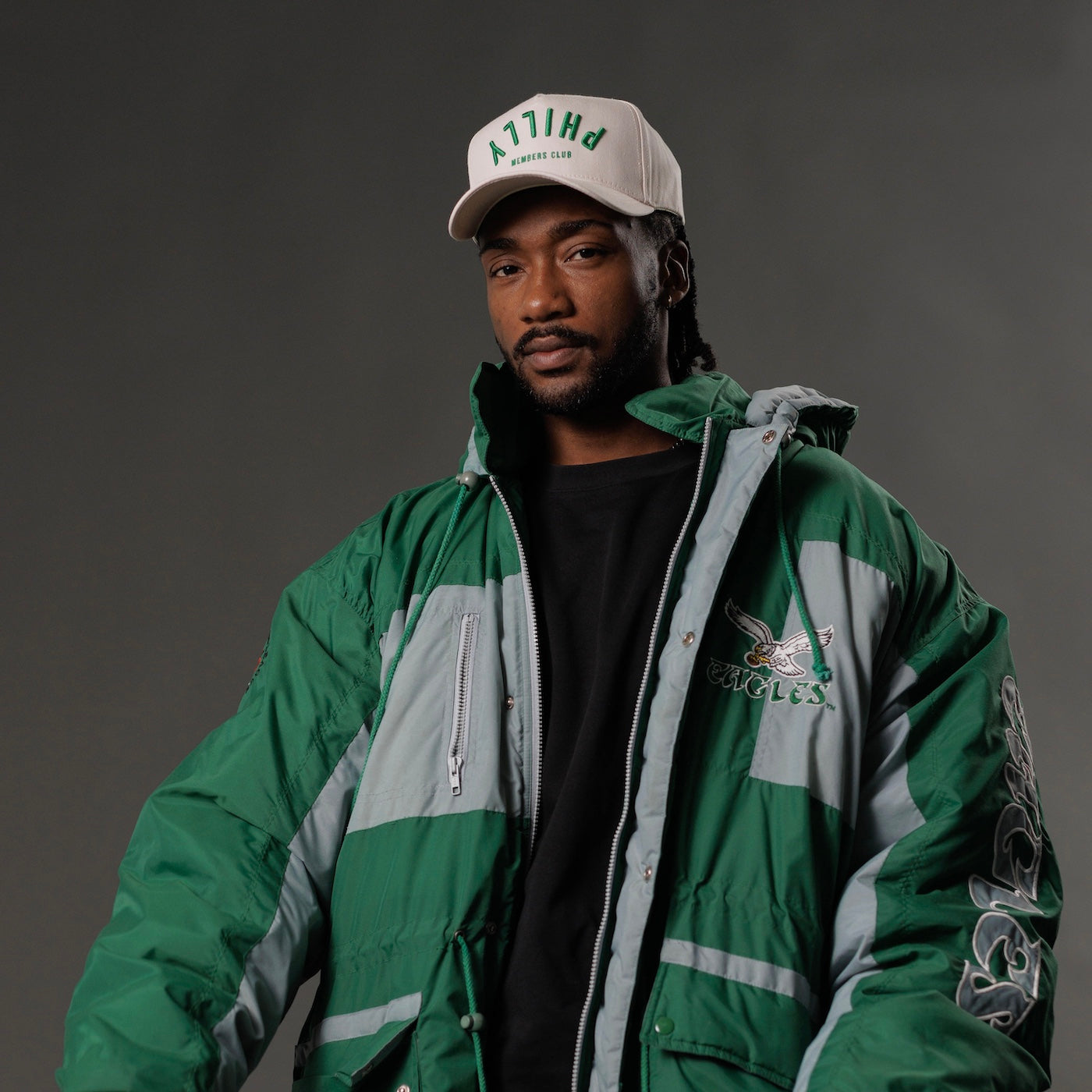 Upside Down Philly Hat | Creme & Green