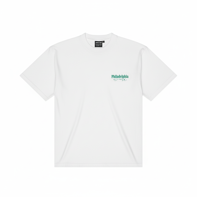 Philadelphia Members Club T-Shirt | White & Kelly Green