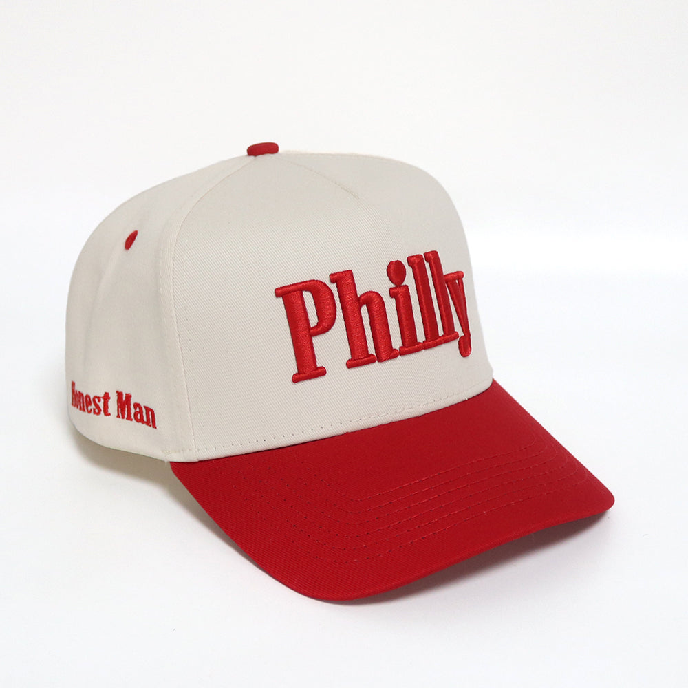 Philly Hat | Creme & Red