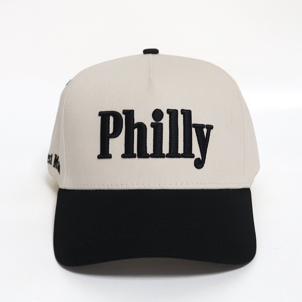 Philly Hat | Creme & Black