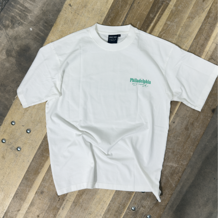 Philadelphia Members Club T-Shirt | White & Kelly Green