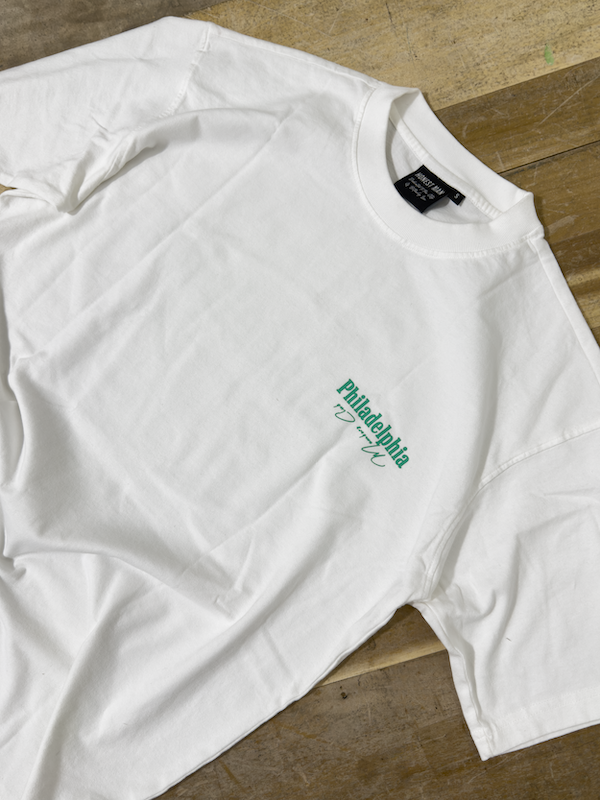 Philadelphia Members Club T-Shirt | White & Kelly Green