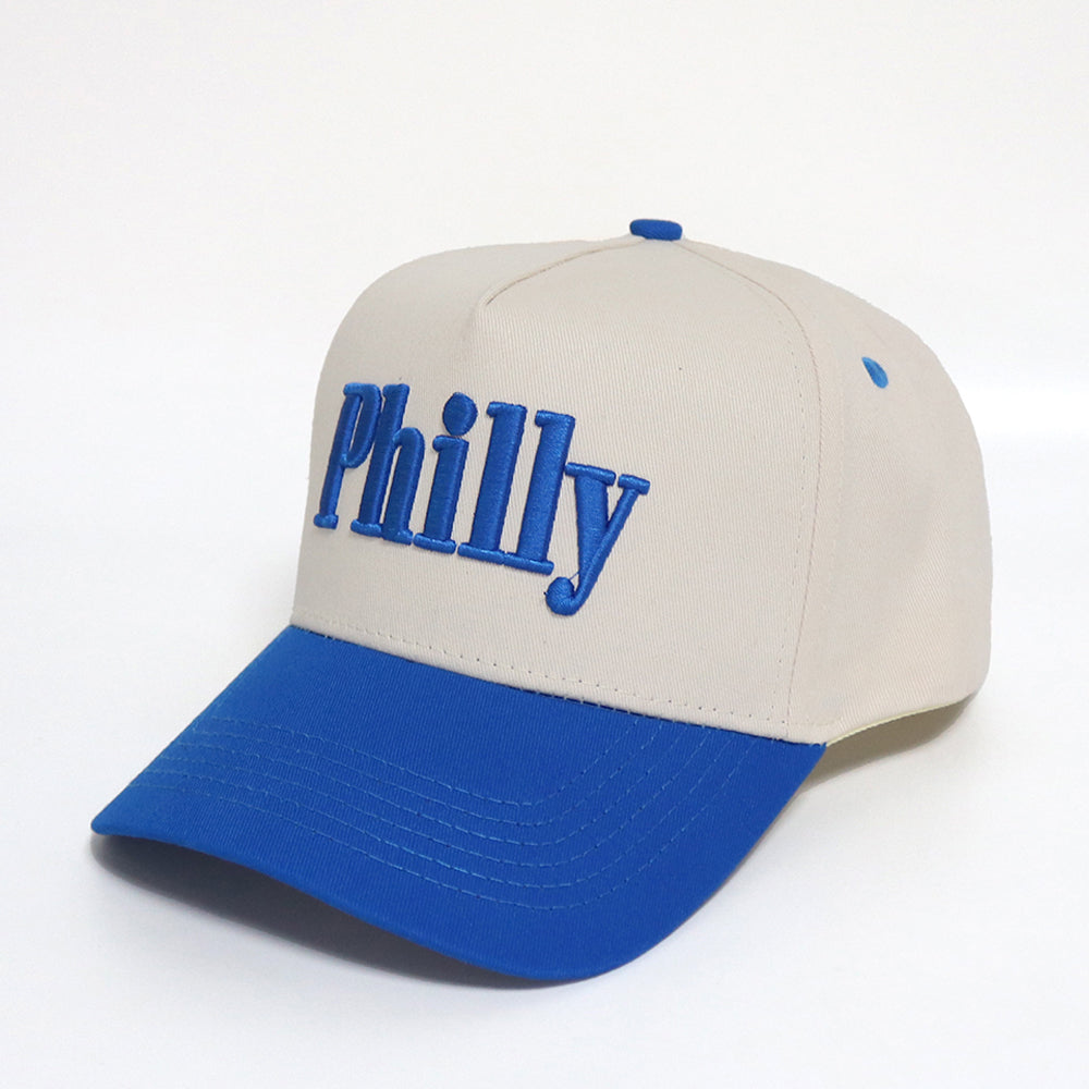 Philly Hat | Creme & Blue