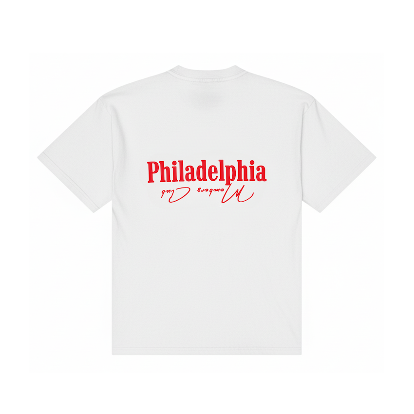Philadelphia Members Club T-Shirt | White & Red