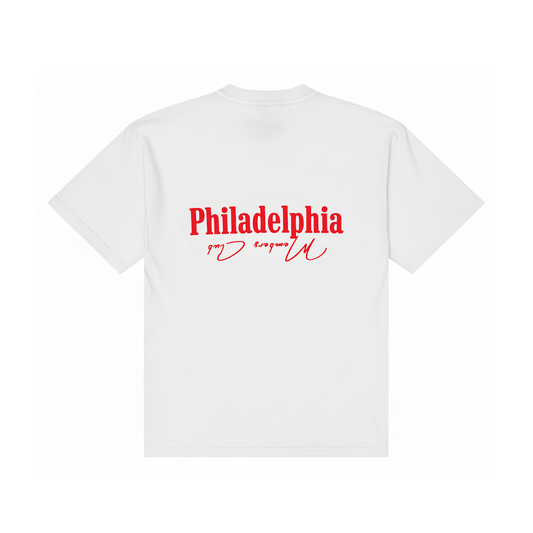 Philadelphia Members Club T-Shirt | White & Red