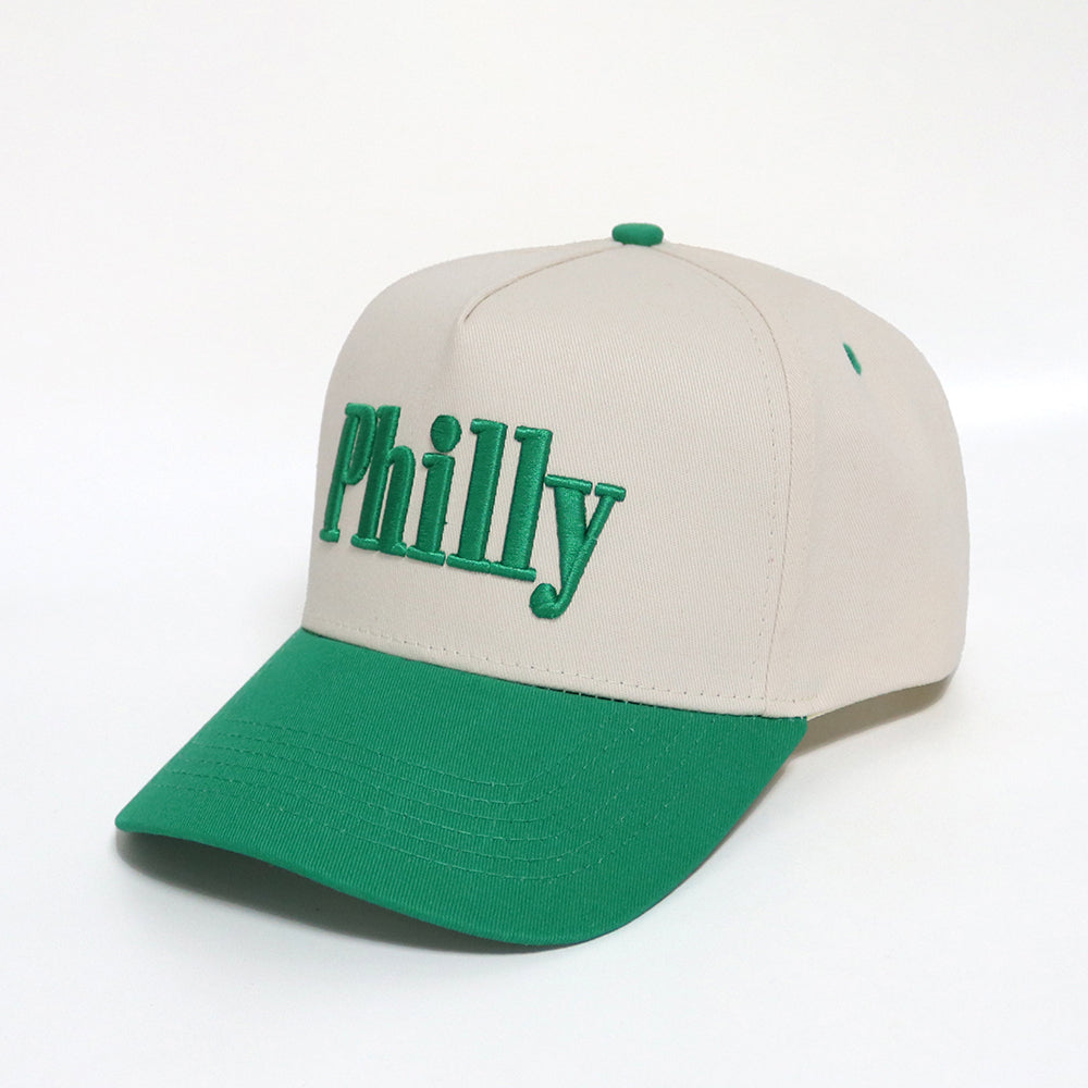 Philly Hat | Creme & Green