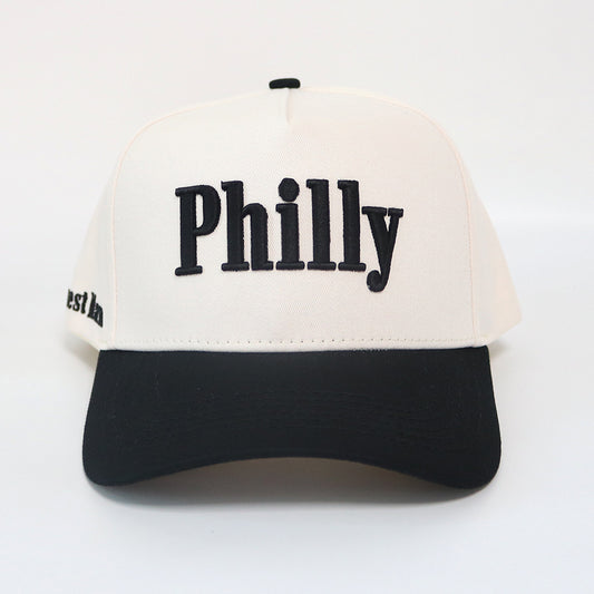 Philly Hat | Creme & Black