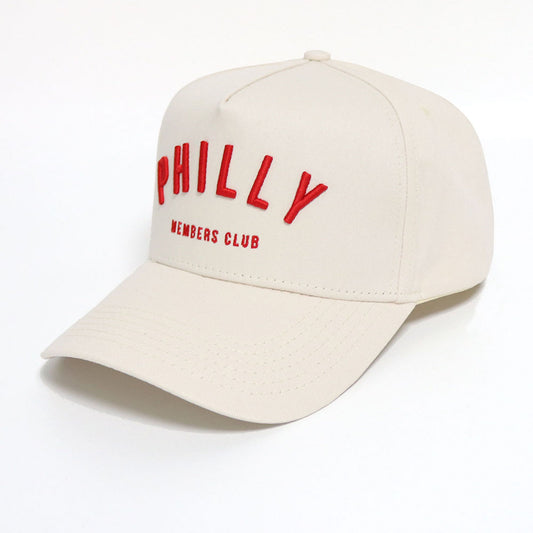 Philly Members Club Hat | Creme & Red