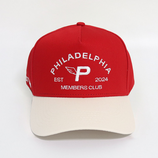 Philadelphia Members Club Hat | Red & Creme