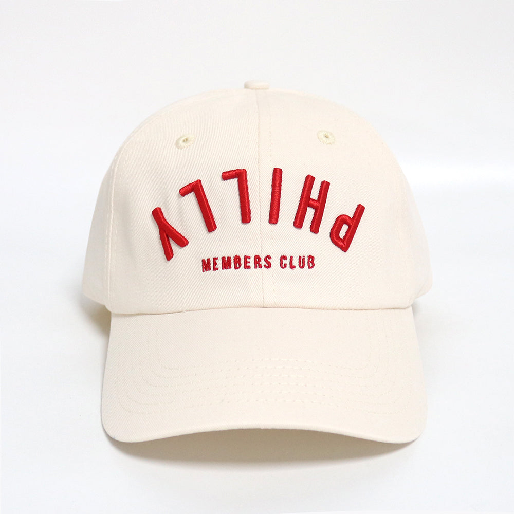 Dad Hat- Upside Down Philly | Creme & Red