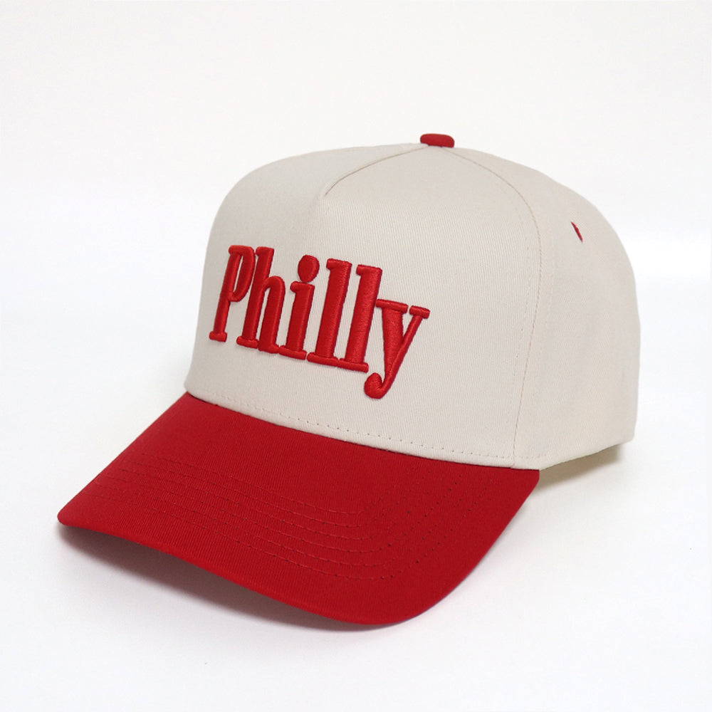 Philly Hat | Creme & Red