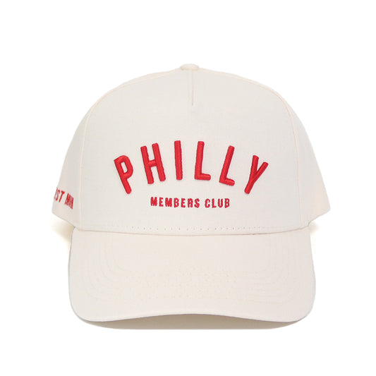 Philly Members Club Hat | Creme & Red