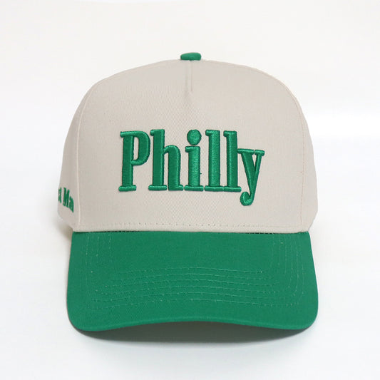 Philly Hat | Creme & Green