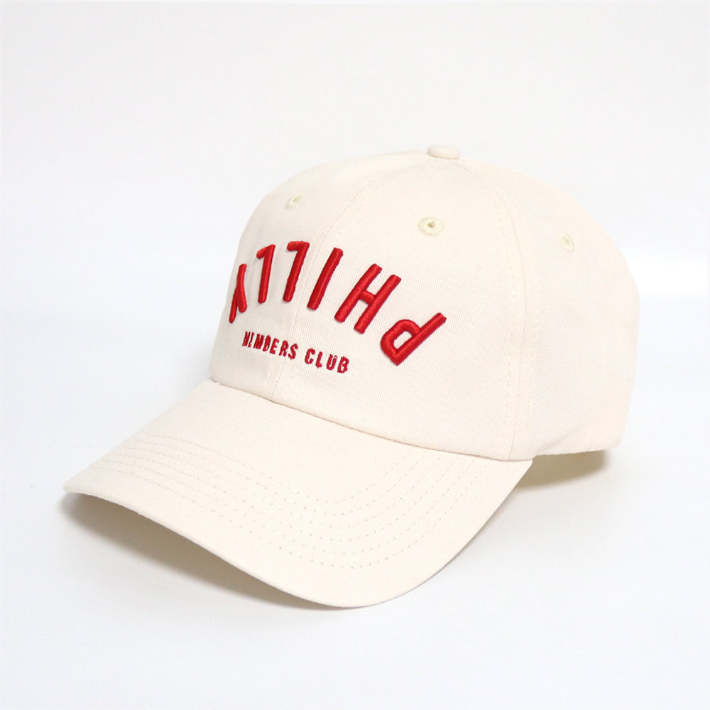 Dad Hat- Upside Down Philly | Creme & Red