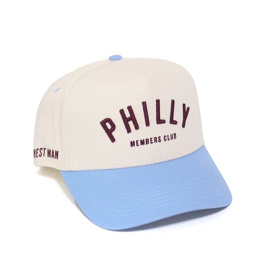 Philly Members Club Hat | Creme & Powder Blue