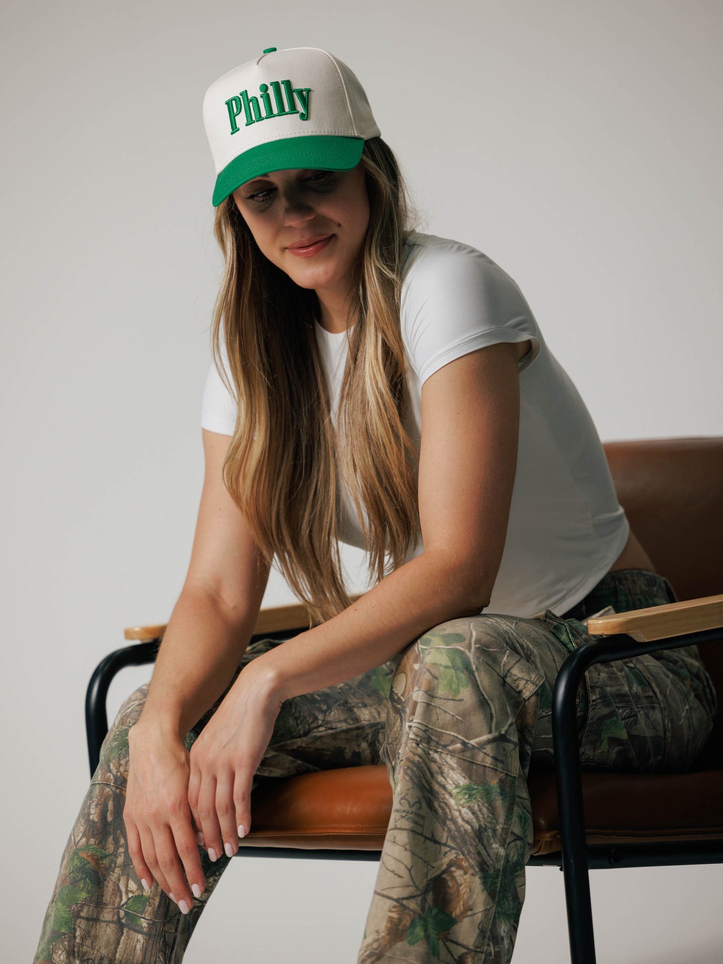 Philly Hat | Creme & Green