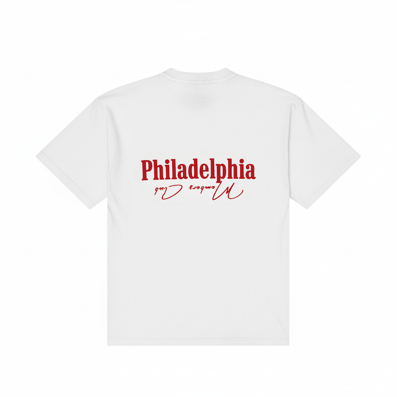 Philadelphia Members Club T-Shirt | White & Red