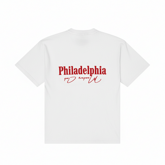 Philadelphia Members Club T-Shirt | White & Red