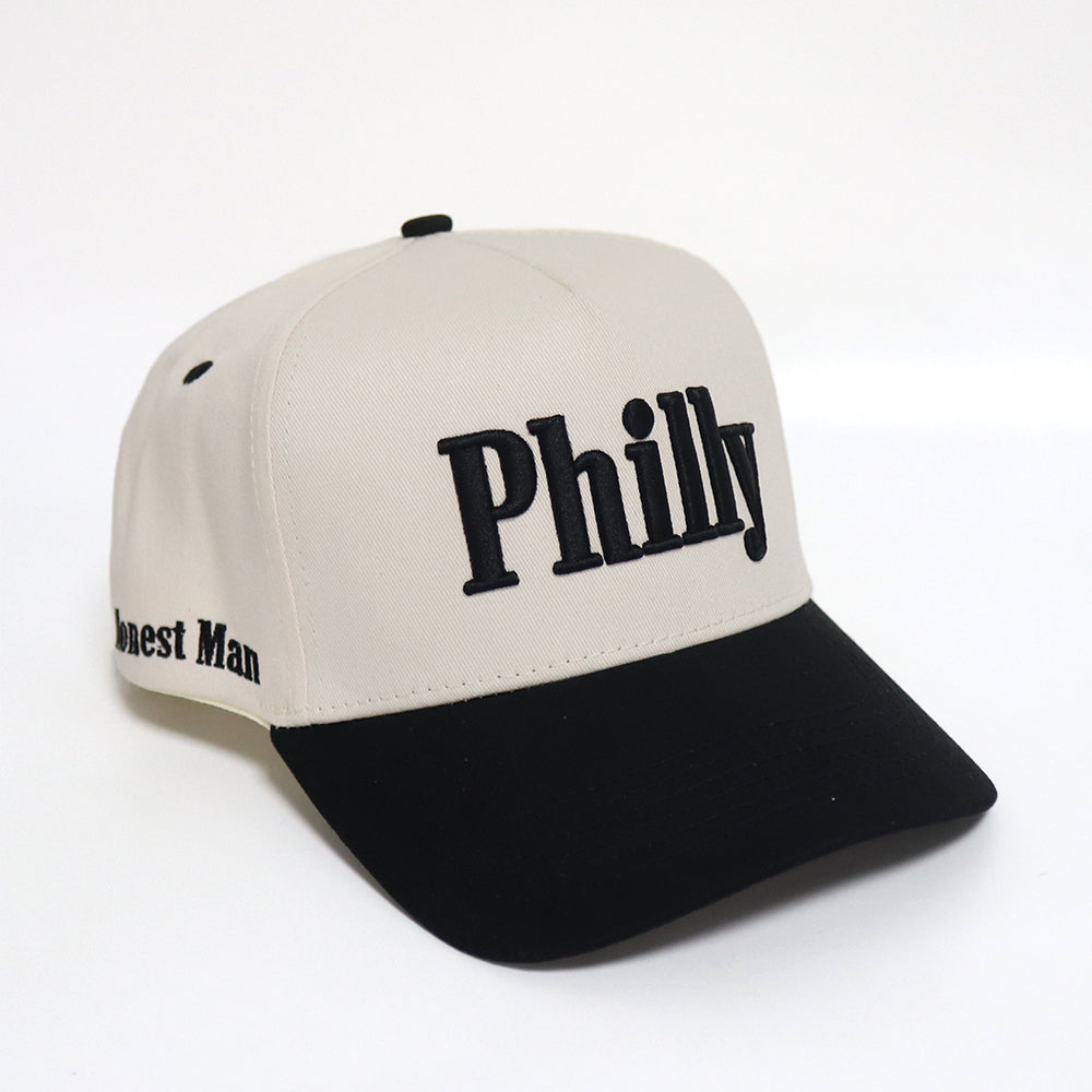 Philly Hat | Creme & Black