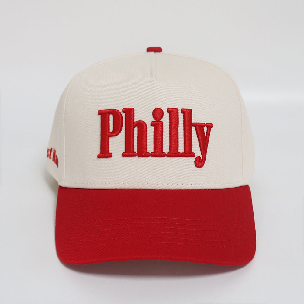 Philly Hat | Creme & Red