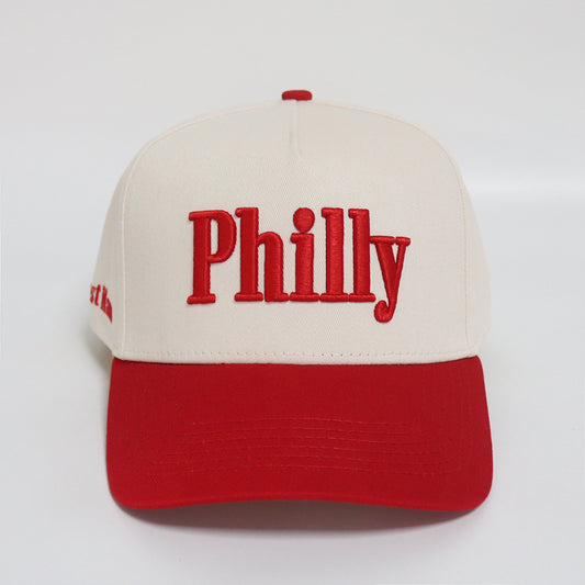 Philly Hat | Creme & Red