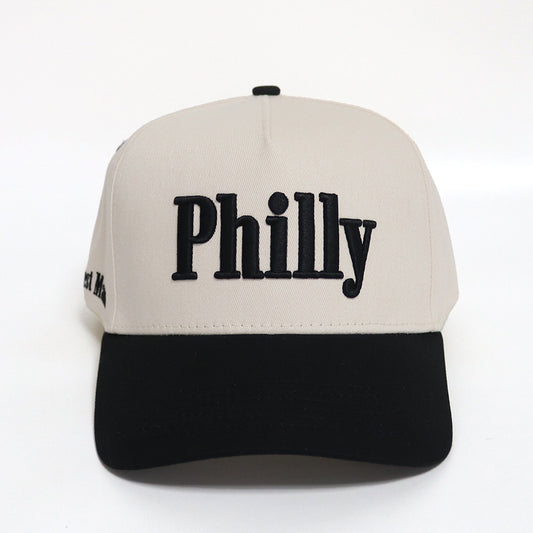 Philly Hat | Creme & Black